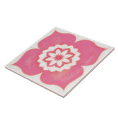 Pink Flower Symbol Decorative Tile Square タイル (側面)