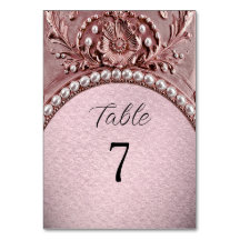Pink Flower Table Number