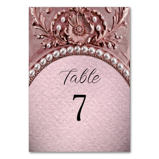 Pink Flower Table Number テーブルナンバー (正面)