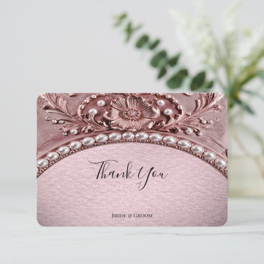 Pink Flower Thank You Card サンキューカード (スタンド正面)