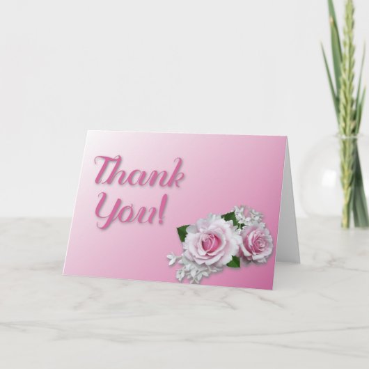 Pink Flower Thank You Card サンキューカード (正面)