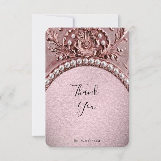 Pink Flower Thank You Card サンキューカード (正面)