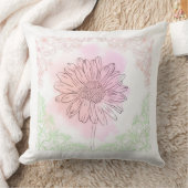 "Pink Flower Throw Pillow" クッション (ブランケット)