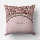Pink Flower Throw Pillow クッション (裏面)