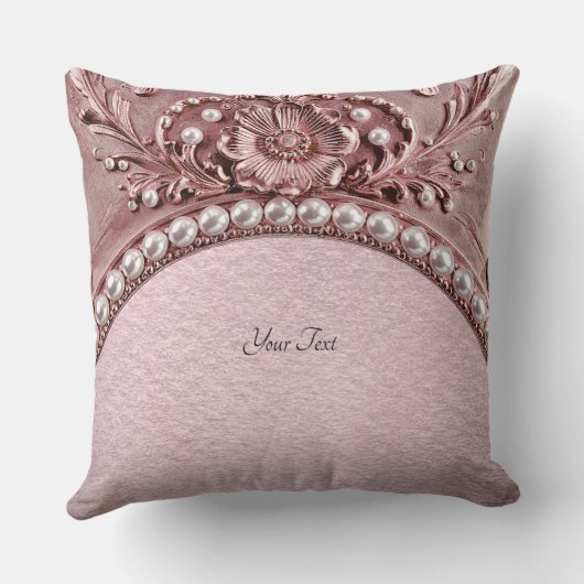 Pink Flower Throw Pillow クッション (裏面)