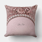 Pink Flower Throw Pillow クッション (正面)