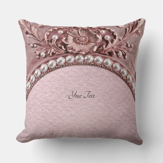 Pink Flower Throw Pillow クッション (正面)