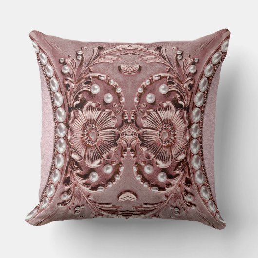 Pink Flower Throw Pillow クッション (正面)