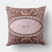 Pink Flower Throw Pillow クッション (裏面)