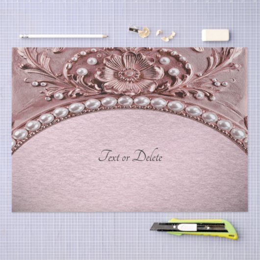 Pink Flower Tissue Paper 薄葉紙 (クラフト)