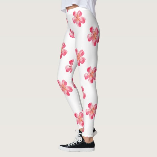 Pink Flower Tropical レギンス (左)