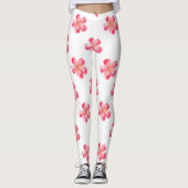 Pink Flower Tropical レギンス (正面)