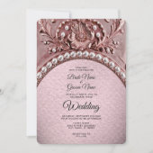 Pink Flower Wedding Invitation 招待状 (正面)