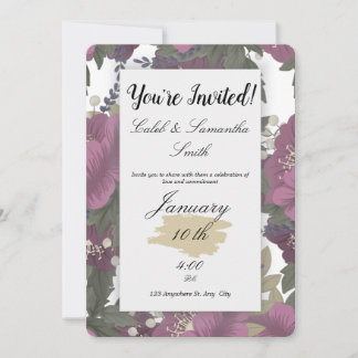 Pink Flower Wedding Invitation 招待状