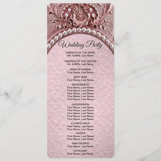 Pink Flower Wedding Program プログラム (裏面)