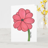 Pink Flower with White background blank カード (黄色い花)