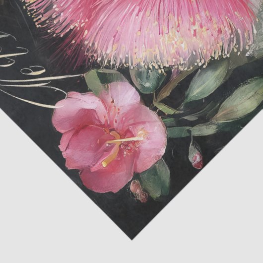 Pink Flowering Gumnut Decoupage 薄葉紙 (詳細)