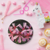 Pink FLowersフォト紙プレート7 in ペーパープレート (パーティー)