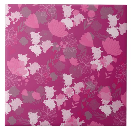 pink flowers タイル (正面)