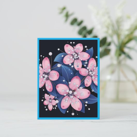 PINK FLOWERS #1 ポストカード (スタンド正面)