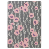 Pink Flowers Abstract Blooms Mid-century Art Deco クリップボード (裏面)