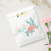 Pink flowers and blue birds love you mom text フェイバーバッグ (封をした状態)