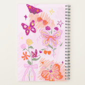 Pink Flowers and Butterflies ノートブック (裏面)