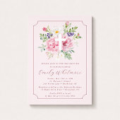 Pink FLOWERS Baptism Invitation for Girl 招待状