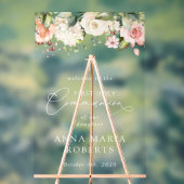 Pink Flowers, Boho, First Holy Communion Welcome アクリルサイン (ニュートラル)