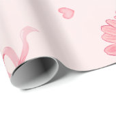 Pink flowers, bows, and hearts tissue paper ラッピングペーパー (ロールコーナー)