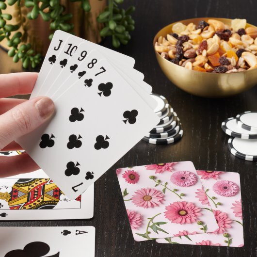 Pink Flowers Classic Playing Cards トランプ (インサイチュ)