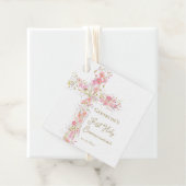  pink flowers cross First Holy Communion フェイバータグ (インサイチュ)