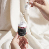 Pink Flowers Diamond Glitter Black Product Label ラベル