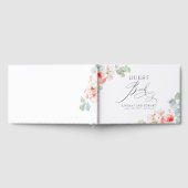 Pink Flowers Elegant Romantic Greenery Wedding ゲストブック (全面)