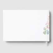 Pink Flowers Elegant Romantic Greenery Wedding ゲストブック (裏面)