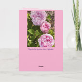 Pink Flowers Floral Rose Roses Mothers Day Card カード (裏面)