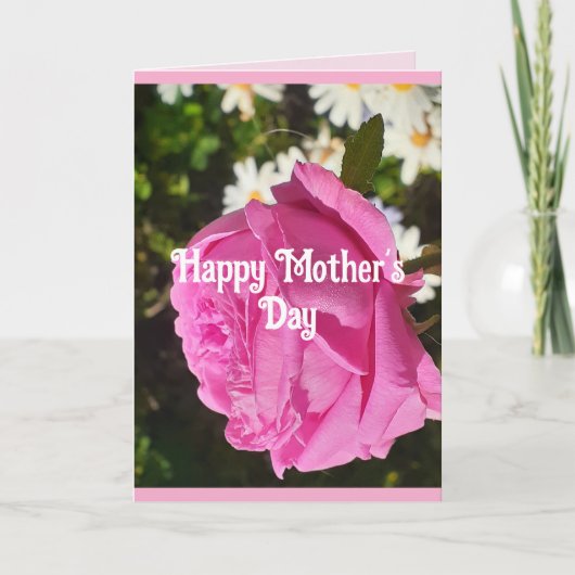 Pink Flowers Floral Rose Roses Mothers Day Card カード (正面)