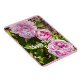 Pink Flowers Floral Rose Roses Mothers Day Card マグネット (右側)