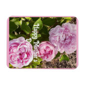 Pink Flowers Floral Rose Roses Mothers Day Card マグネット (横)