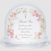 pink flowers frame Baptism thank you  (裏面)