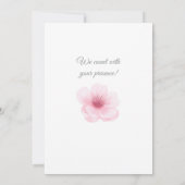 Pink flowers Girl Baby Shower Invitation 招待状 (裏面)