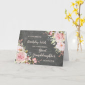 Pink Flowers Great Granddaughter Birthday Card カード (黄色い花)