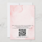 Pink Flowers Greenery Elegant QR Code Wedding 招待状 (裏面)