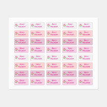 Pink Flowers Kids' Name Clothing School Labels