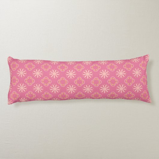 Pink Flowers Pattern Body Pillow ボディピロー (裏面)
