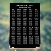Pink Flowers Simple Wedding Seating Charts アクリルサイン (ニュートラル)