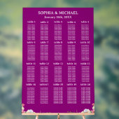 Pink Flowers Simple Wedding Seating Charts アクリルサイン (ニュートラル)
