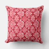Pink Flowers Throw Pillow クッション (正面)