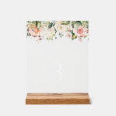 Pink Flowers, White Flowers, Baptism Table Numbers アクリルサイン (正面)