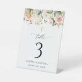 Pink Flowers, White Flowers, Baptism Table Numbers 台座サイン (正面)